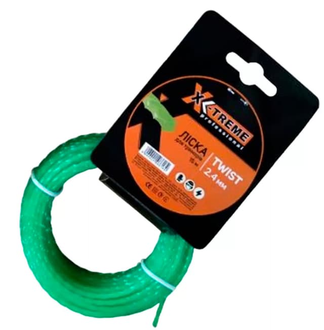 Ліска до мотокоси  X-TREME 2,4мм x15м TWIST(кручений квадрат)