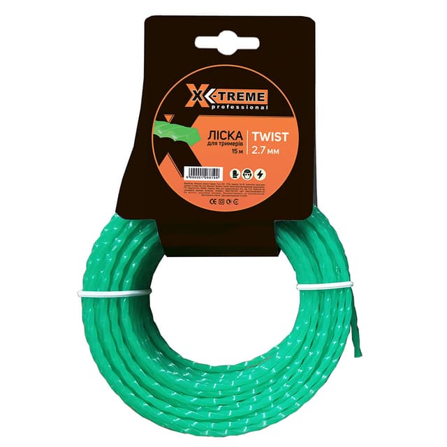 Ліска до мотокоси  X-TREME 2,7мм x15м TWIST(кручений квадрат)