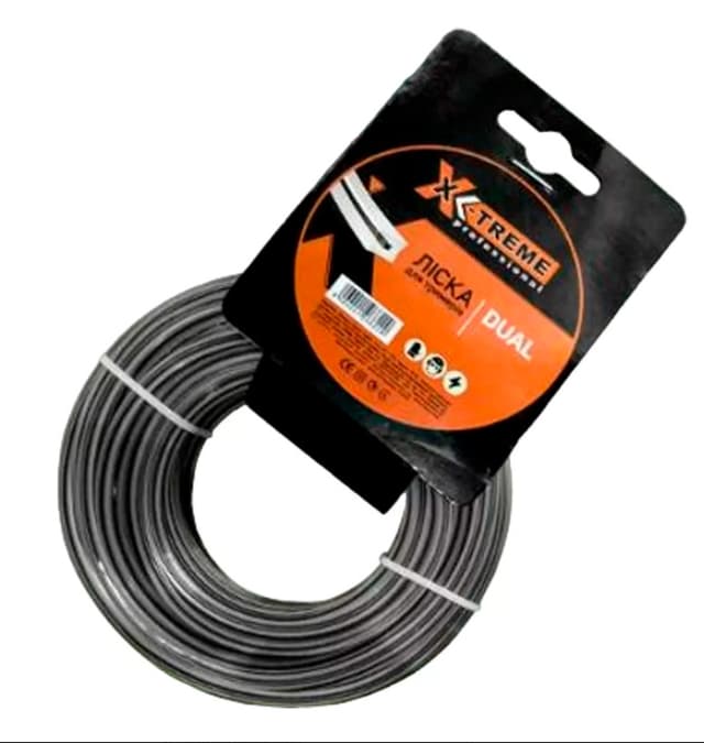 Ліска до мотокоси  X-TREME 2,4мм x 15м  DUAL(квадрат з сердечником)