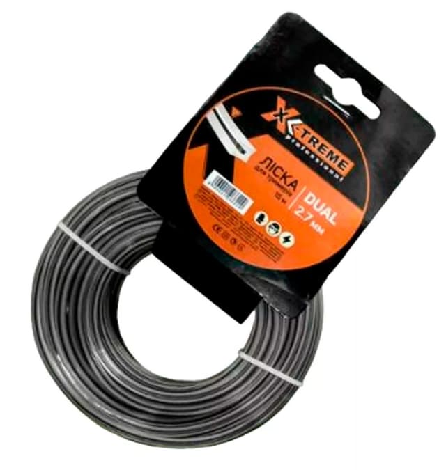 Ліска до мотокоси  X-TREME 2,7мм x 15м  DUAL(квадрат з сердечником)