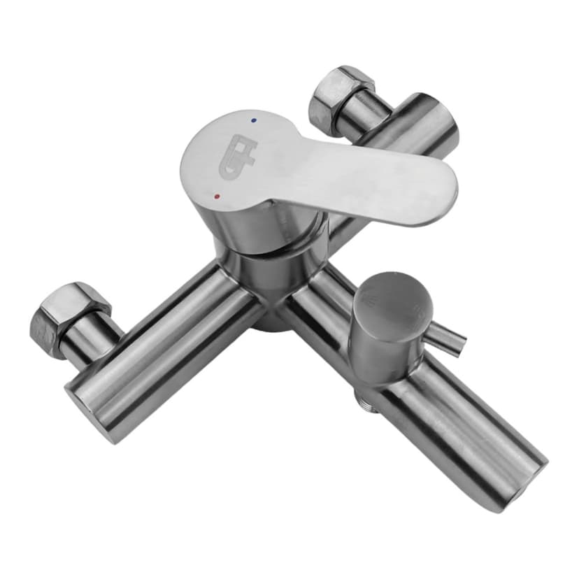 Змішувач д/ванни з душ набором, колір сталі - 30.43.021 JONNY (GH)