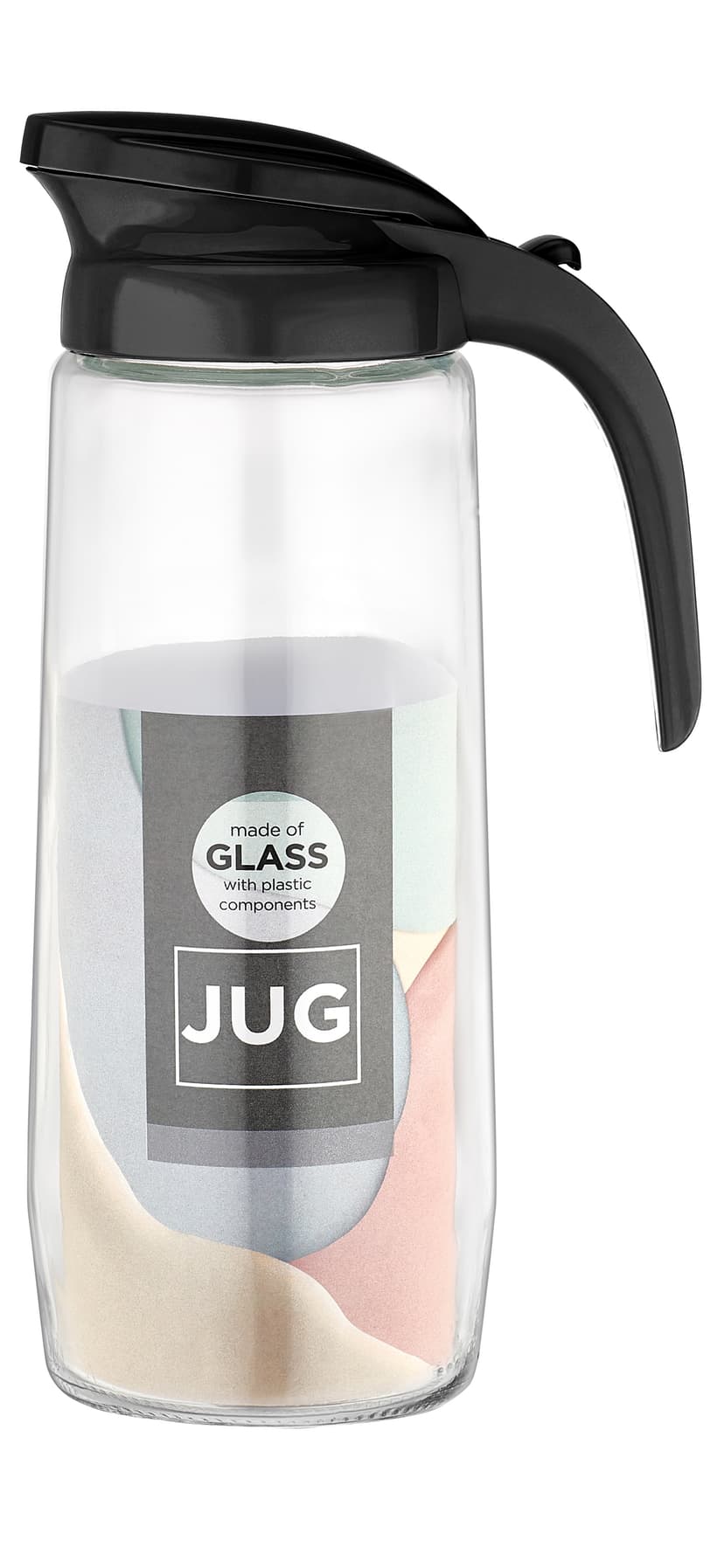 VT-111020 Глечик скляний Beluga VITTORA, 1,5L, чорний