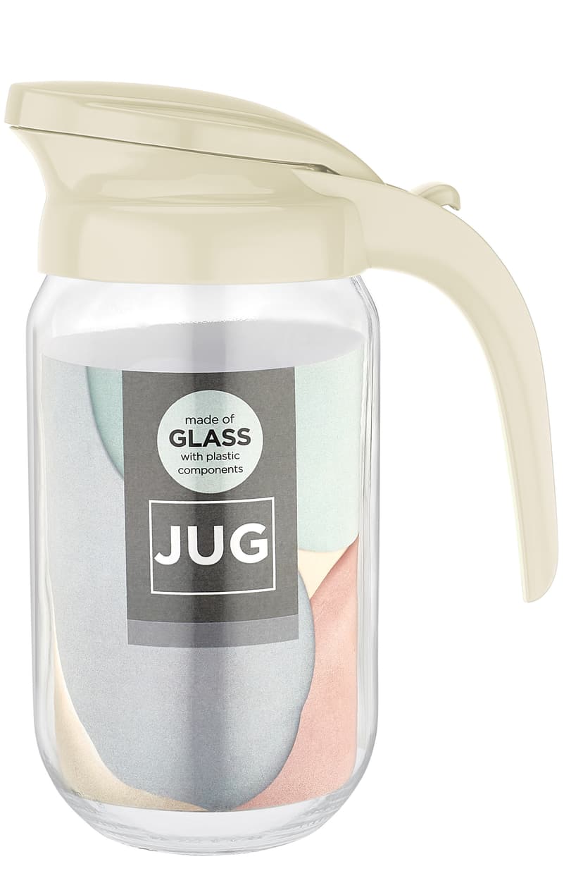 VT-111028 Глечик скляний Beluga VITTORA 1L, бежевий