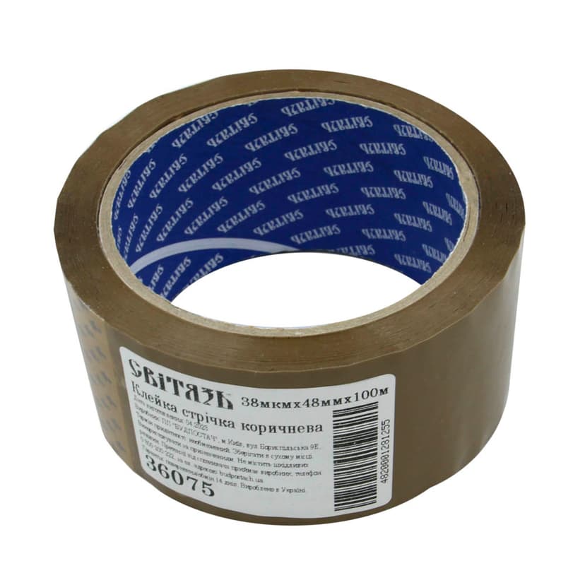(36075) Клейка стрічка коричнева 38мкмх48ммх100м (СВІТЯЗЬ)