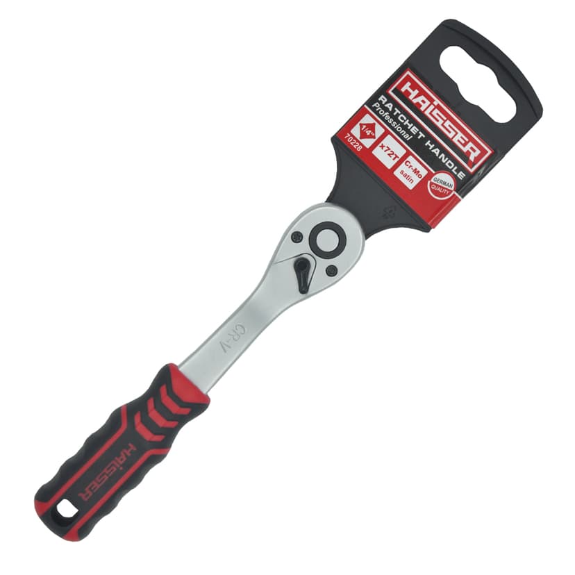 (70228) Ручка-тріскачка 1/4" 72 зубці з підвіскою HAISSER