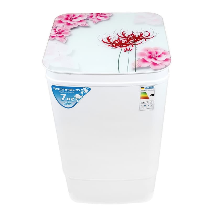 Пральна машина напівавт. однобакова GWB-W703-WH (біла/рожева, 7кг) (GRUNHELM)