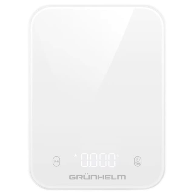 Ваги кухонні - KES-035LW (білі, прямокутні, макс-5кг) (GRUNHELM)