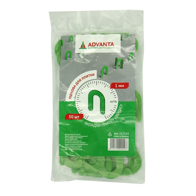 (117122/356022) Підкова для плитки 1 мм (50шт) АДВАНТА