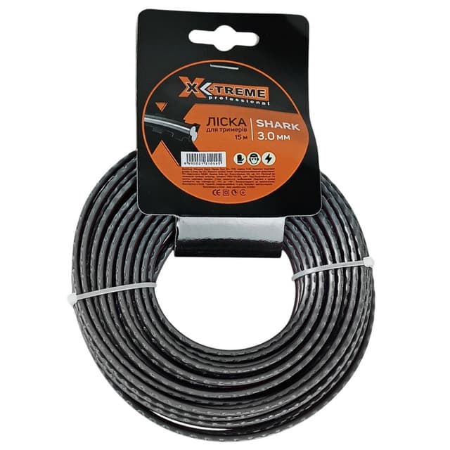 Ліска до мотокоси  X-TREME 3,0мм x 15м  SHARK (зубчата)