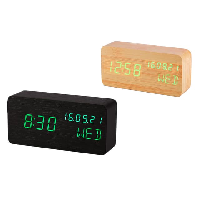 Годинник настільний LED - 1609 (USB DC+5V,2000мАч,t,волог,буд,date) (GRUNHELM)