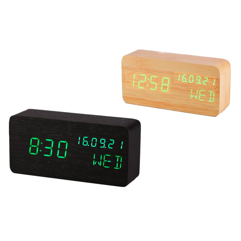 Годинник настільний LED - 1609 (USB DC+5V,2000мАч,t,волог,буд,date) (GRUNHELM)