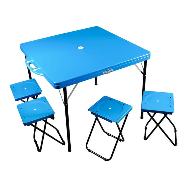 Стіл розкладний зі стільцями алюм (стіл 85.5х85х69, стільці 4 шт 27.5х24.7х38.5) TCS-14 (X-TREAM)