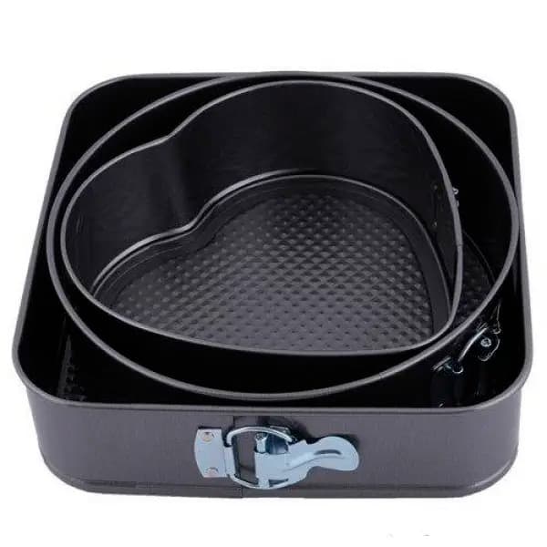 GT-3303 Набір форм для випікання GUSTO, 3 шт (серце 23см/круг 26см/квадрат 28 см)