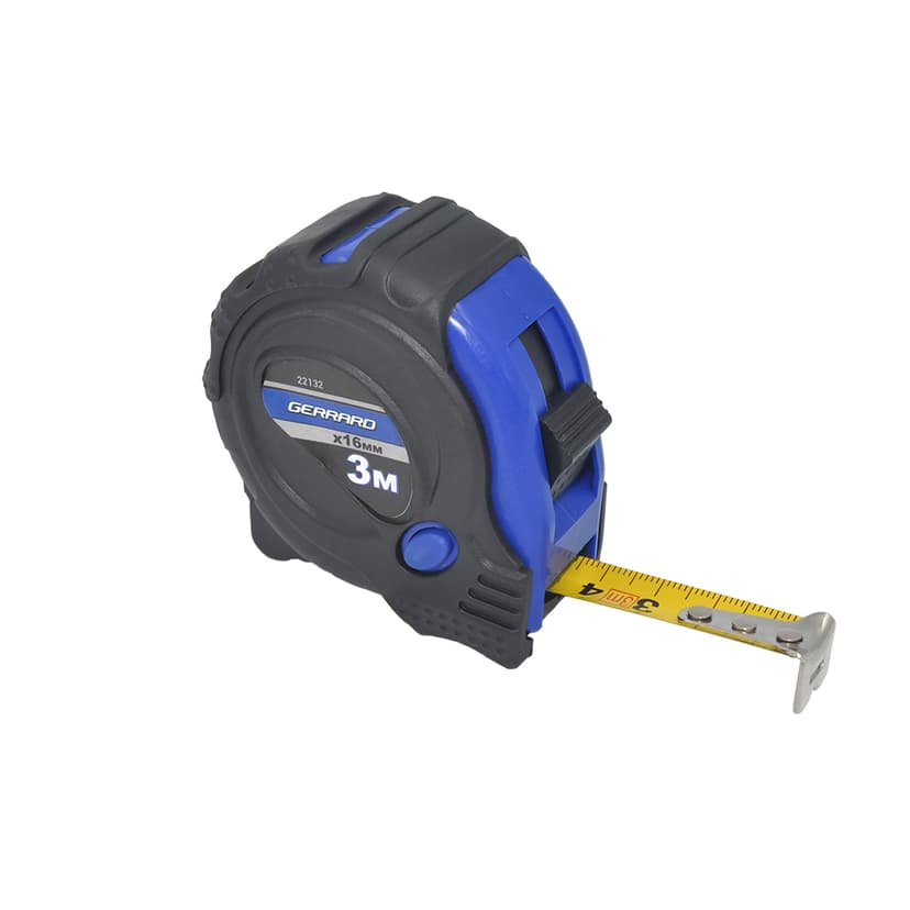 (22132) Рулетка 3мх16мм гумовий корпус GERRARD