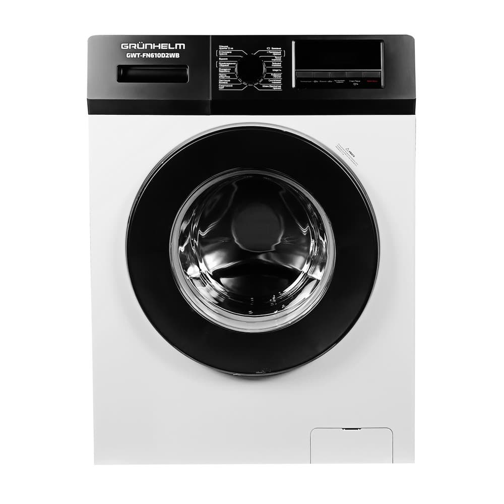 Пральна машина авт. GWT-FN610D2WB (біла, чорний люк та панель, дісплей 6кг. 1000 об.) (GRUNHELM)