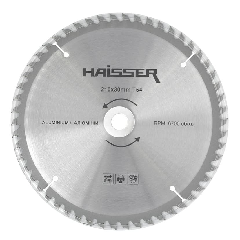 Диск пильний по алюмінію - 210х30 54 зуб. (HAISSER)