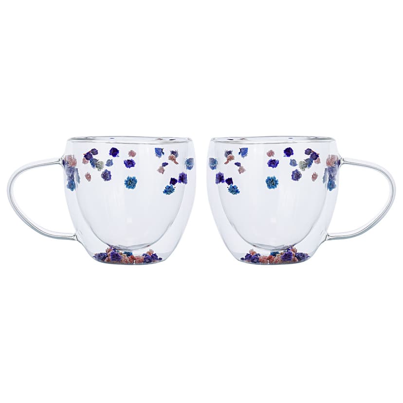 VT-5502-250 (VT-5305-250) Набір чашок Первоцвіт з подвійним дном VITTORA, 2 шт, 250мл