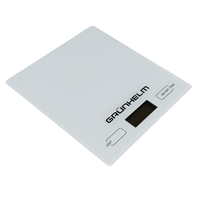 Ваги кухонні - KES-01W (білі, прямокут., макс-5кг) (GRUNHELM)