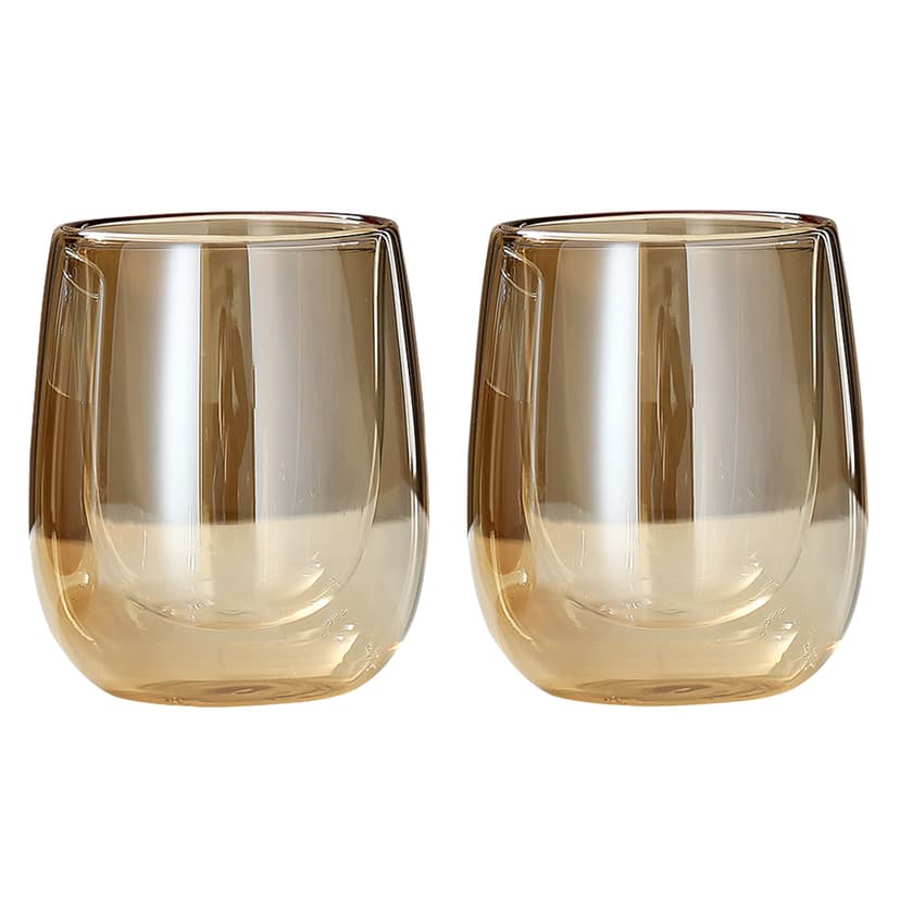 VT-5407-250 Набір склянок GOLD з подвійним дном VITTORA, 2 шт, 250мл