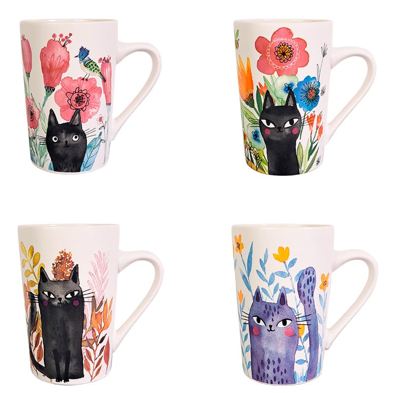 VT-C-194385 Чашка Художні коти Vittora, 385мл