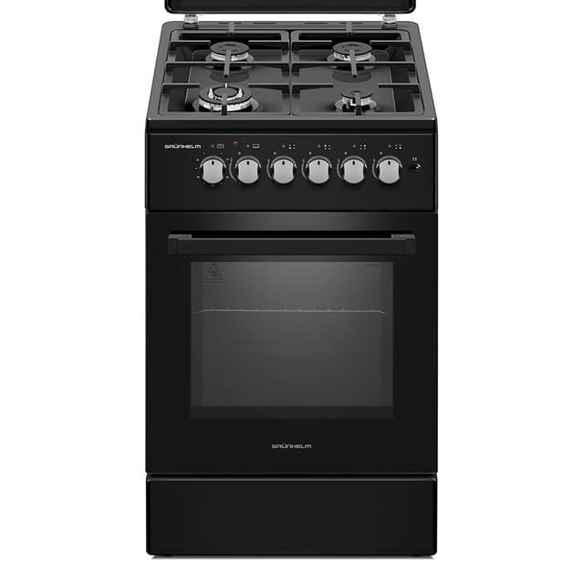Плита газова 50см - G4F56124B, чорна, чавунна решітка (GRUNHELM)