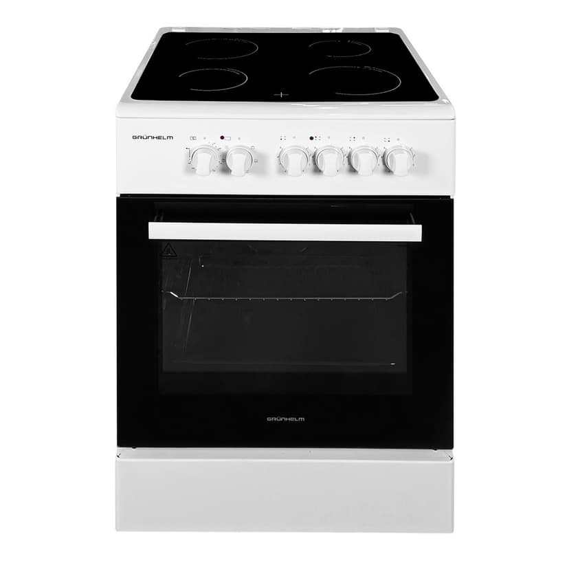 Плита електрична 60см - EFC6613W, біла, скло-кераміка (GRUNHELM)