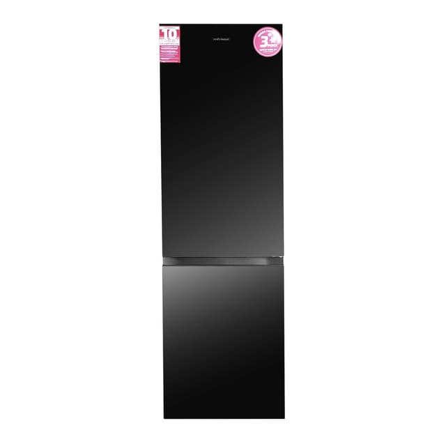 Холодильник BRH-N195D68BG (no frost, нижня мороз., дісплей,  195см, чорне скло) (GRUNHELM)