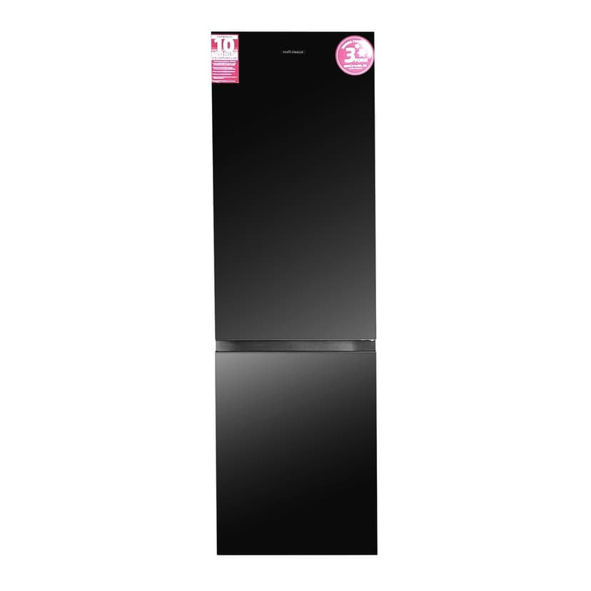 Холодильник BRH-N195D68BG (no frost, нижня мороз., дісплей, 195см, чорне скло) (GRUNHELM)