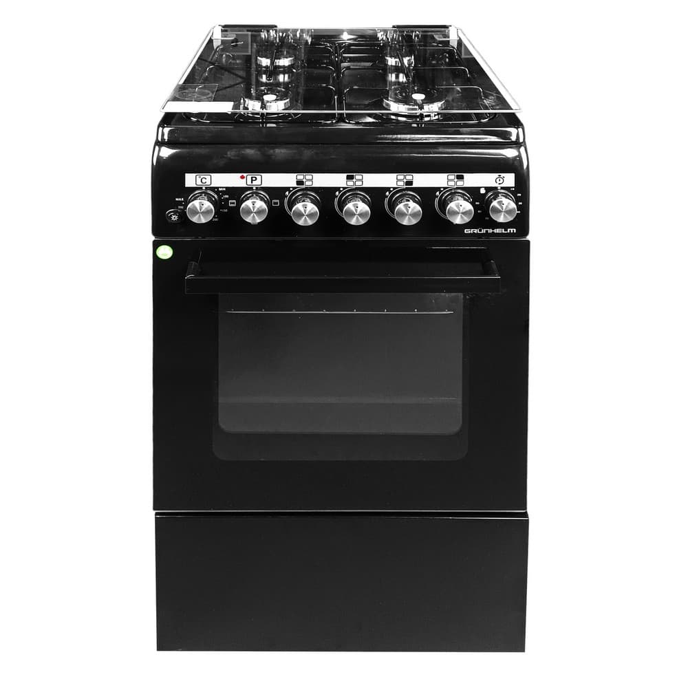 Плита газоелектр. 50см - FLG5612MB, чорна (GRUNHELM) — фото 1