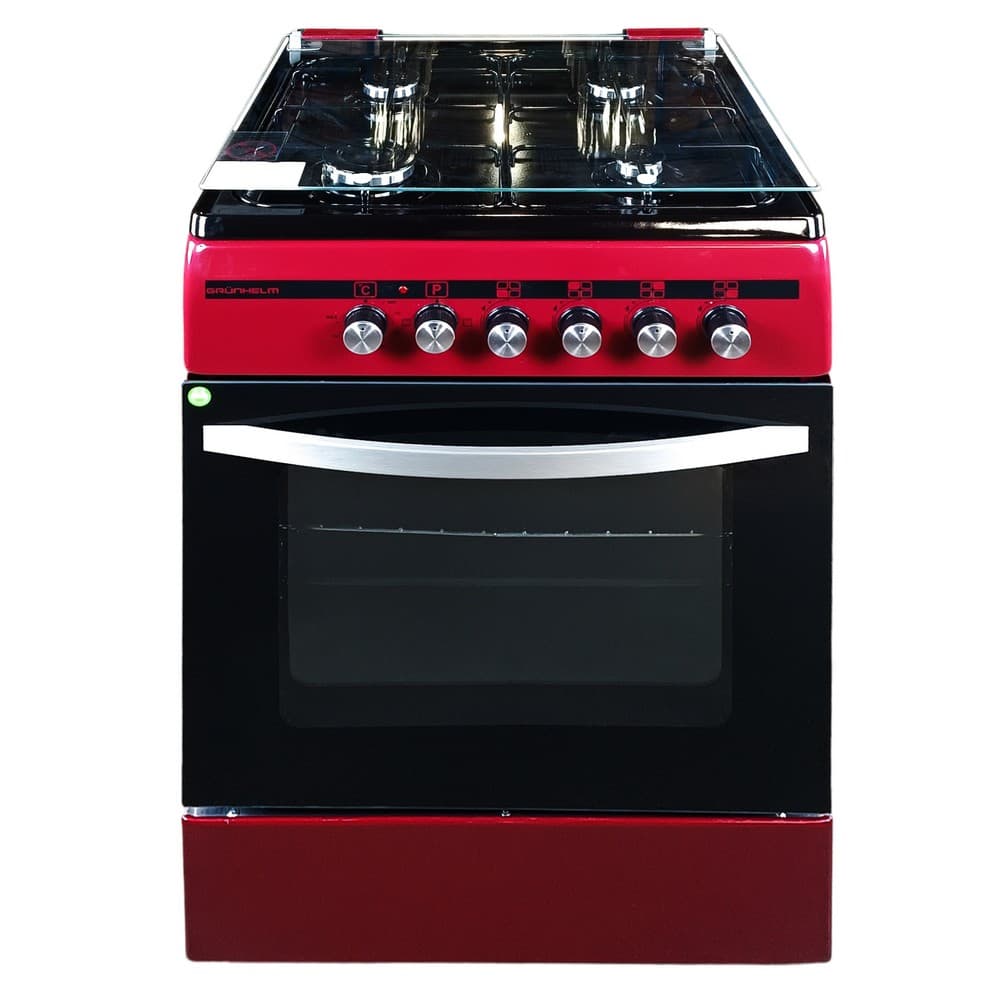 Плита газоелектр. 60см - FLG6612BU, бургунді (GRUNHELM)