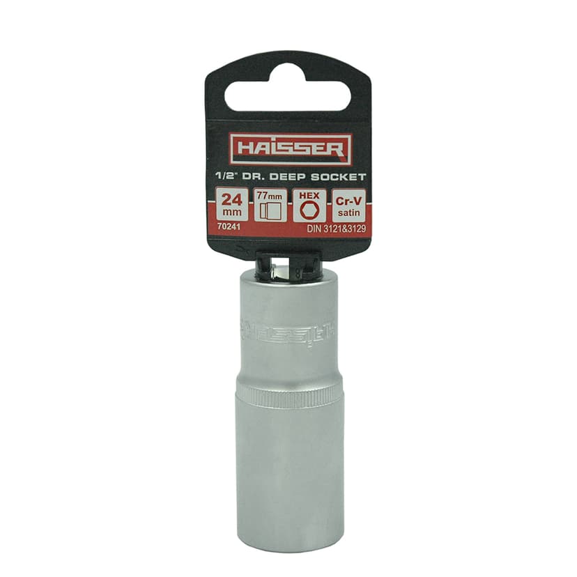 (70241) Головка торцева довга шестигр 1/2" сатін 24ммx77мм HAISSER