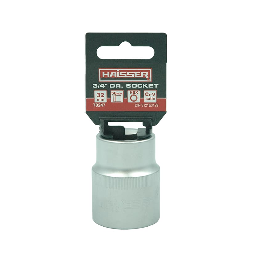 (70247) Головка торцева шестигранна 3/4" сатин 32ммx56мм HAISSER