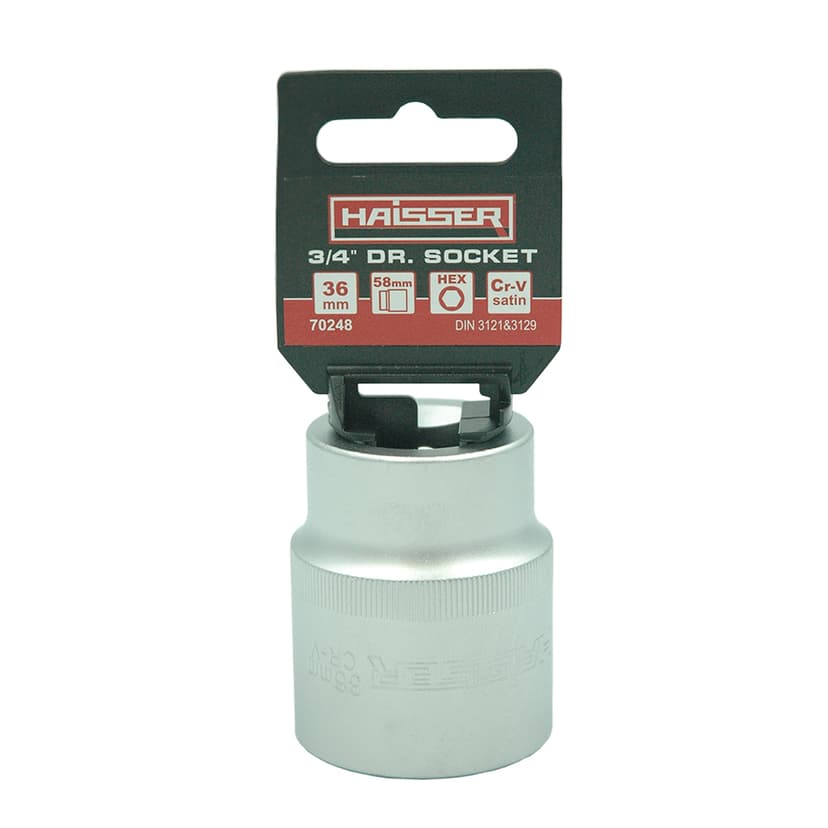 (70248) Головка торцева шестигранна 3/4" сатин 36ммx58мм HAISSER
