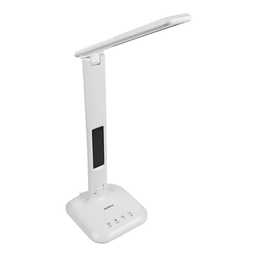 LED лампа настільна з фунц годиника - EH1802AW, LED (т,буд,3W, 3000/5000/4000K,3.7V, 1200mA)(WORK'S)