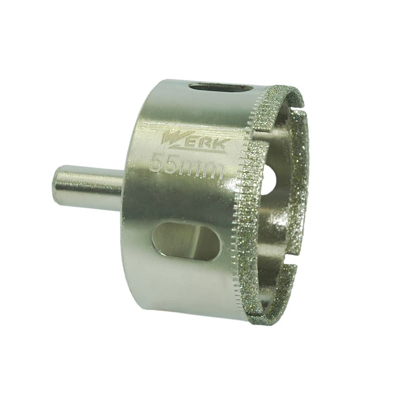 Свердло по склу та кераміці - 55 мм, уп.1шт блістер (WERK)