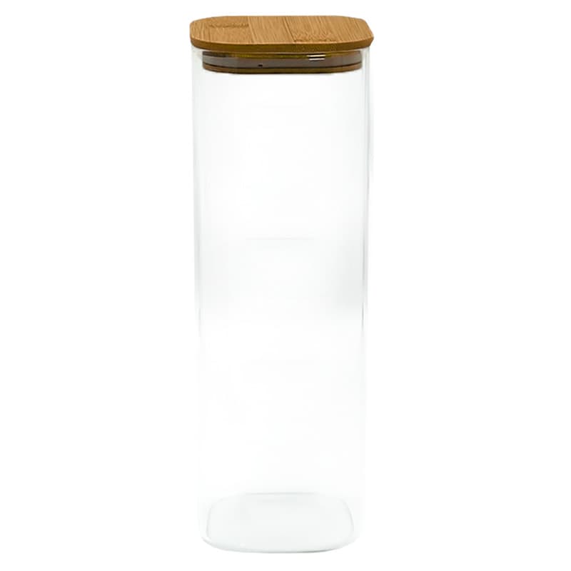 VT-7325 Ємність скляна з дерев'яною кришкою (прямокутна) Vittora, 2500 мл (29cм Spaghetti)