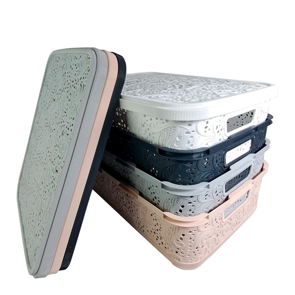 GT-12-0к Кошик Ажур GUSTO, 12л (296х396х127мм) з кришкою в асорт. — фото 1