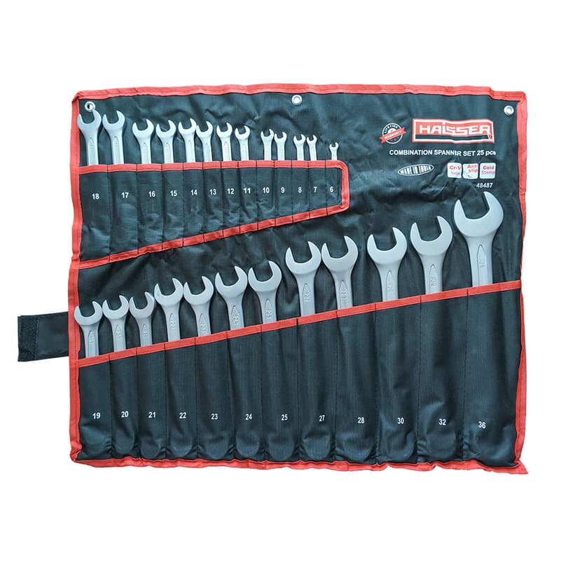 (48487) Набір ключів комбінованих 25 шт. (36мм) CRV Cold Stamped чох HAISSER