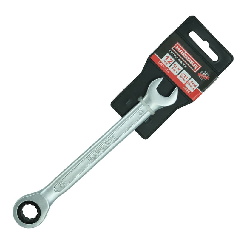 (48492) Ключ комбінований з тріскачкою CRV Cold Stamped 12мм з підв. HAISSER