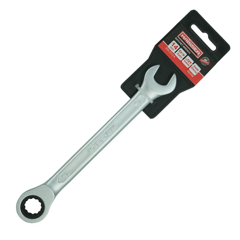 (48494) Ключ комбінований з тріскачкою CRV Cold Stamped 14мм з підв. HAISSER