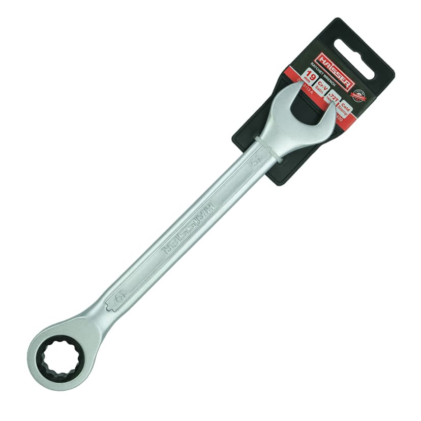 (48499) Ключ комбінований з тріскачкою CRV Cold Stamped 19мм з підв. HAISSER