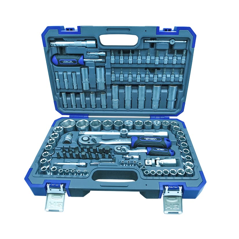 (70255) Набір інструментів професійний 1/4" і 1/2" 108 од. HAISSER BLACK