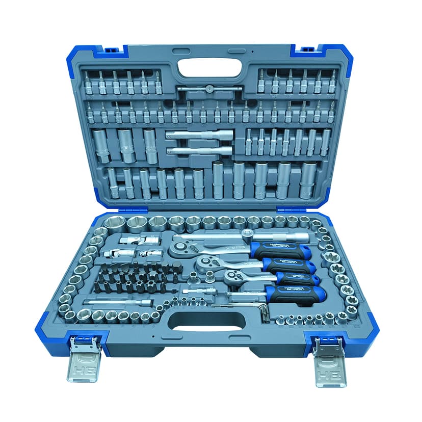 (70257) Набір інструментів професійний 1/4" і 3/8" і 1/2" 151 од. HAISSER BLACK