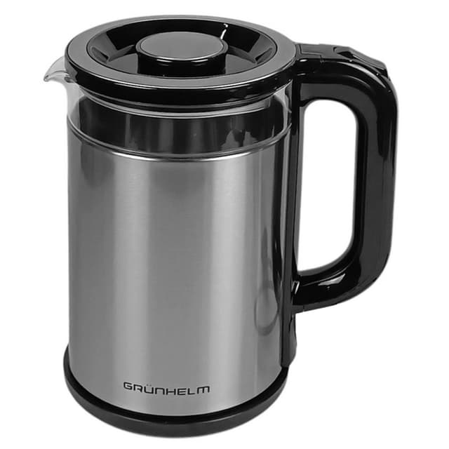 Електрочайник Скло - EKG-2401S, 1,8л, 1500Вт, нержавійка, диск (GRUNHELM)