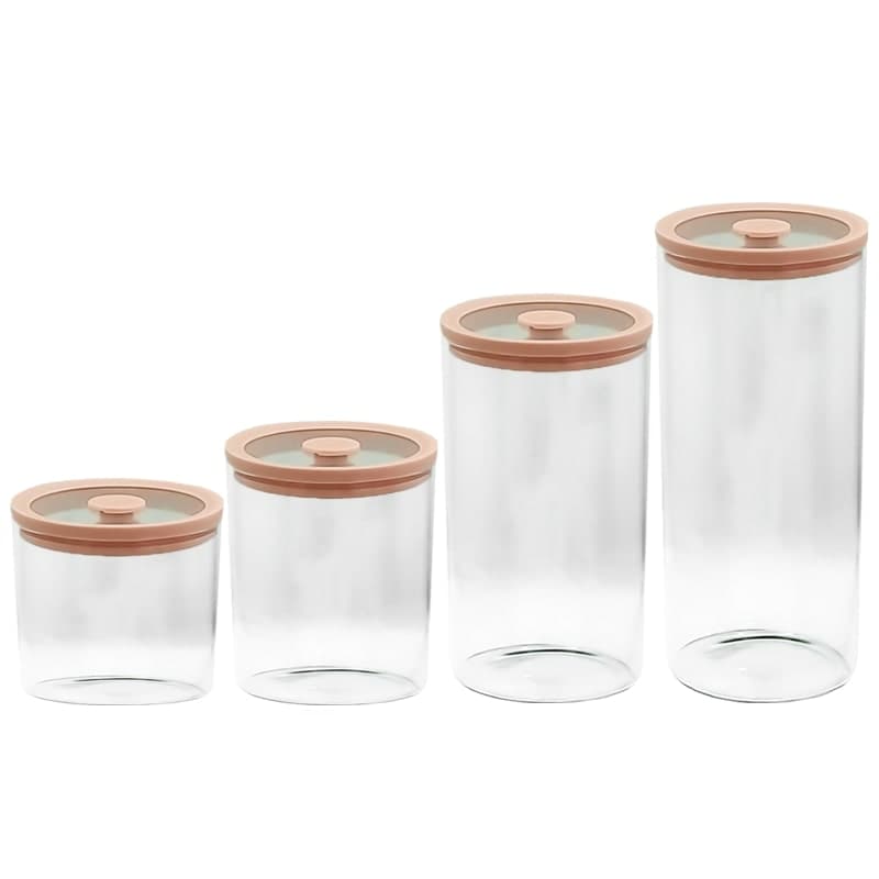 VT-7707 Ємність скляна з вакуумною скляною кришкою (кругла) Vittora, 700 мл