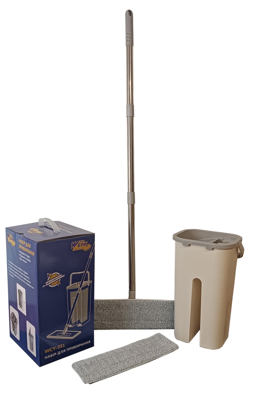 Набір для прибирання WCY-351 квадратне відро, віджимна швабра та дві запаски (WERK)