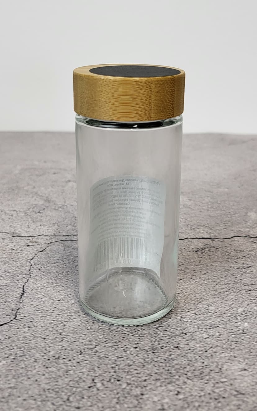 VT-9010 Ємність скляна для спецій з дерев'яною кришкою Vittora, 100мл