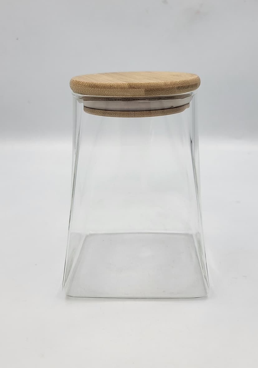 VT-7905 Ємність скляна з дерев'яною кришкою (трапеція) Vittora, 500 мл