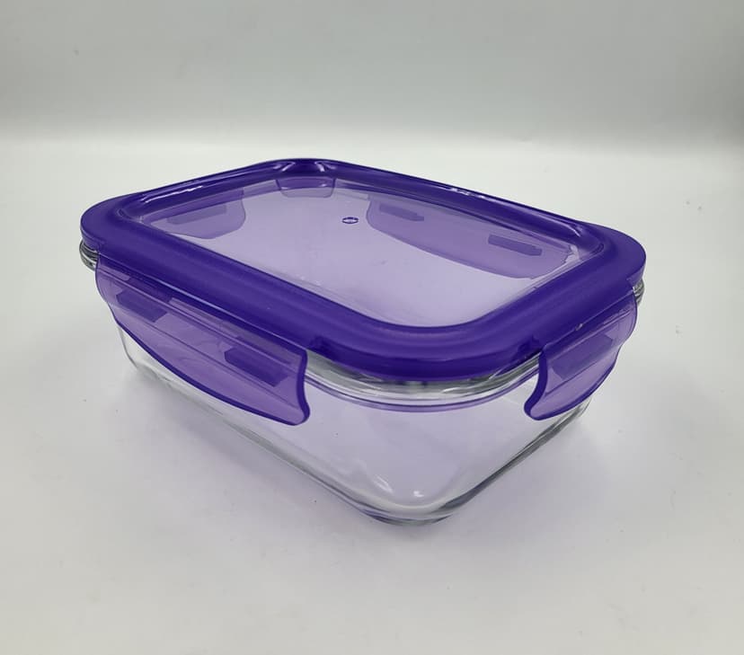 VT-8315 Харчовий контейнер скляний з пластиковою кришкою, прямокутний VITTORA, 1500 мл