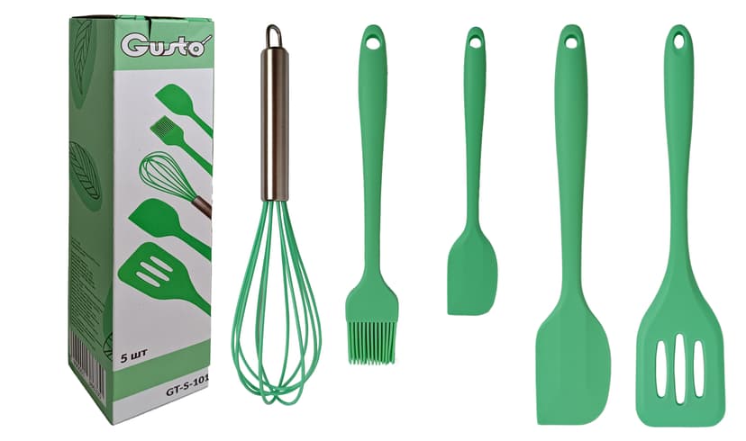 GT-S-101 Набір кухонного приладдя GUSTO м'ята 5пред., силікон